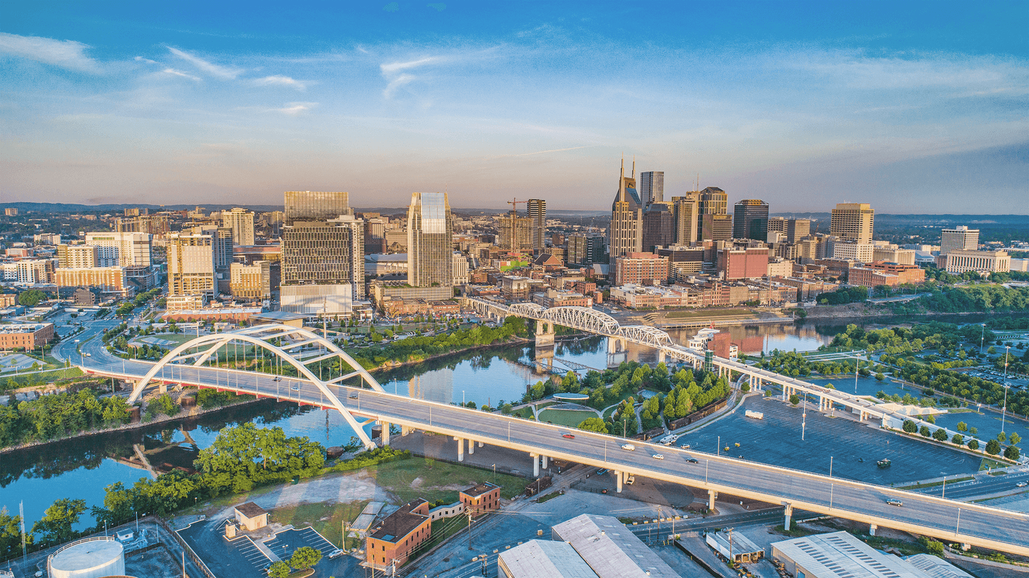 Downtown Nashville, Tennessee, USA Aerial