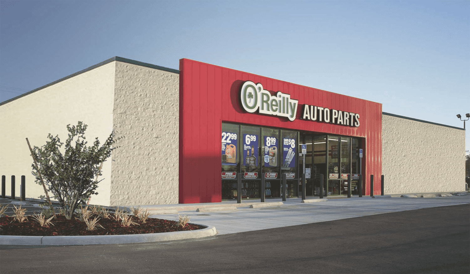 A photo of an O'reilly Auto Parts store, a CorVel client