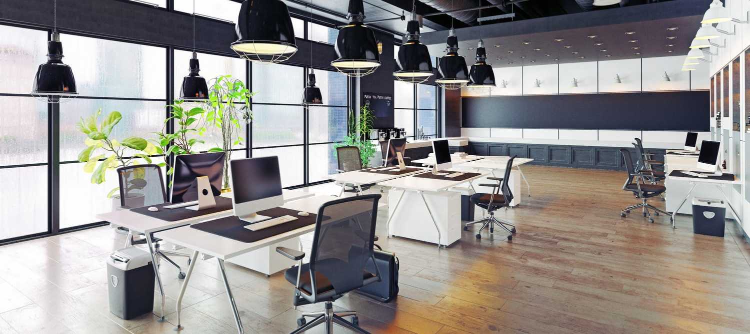 modern cozy loft office interior