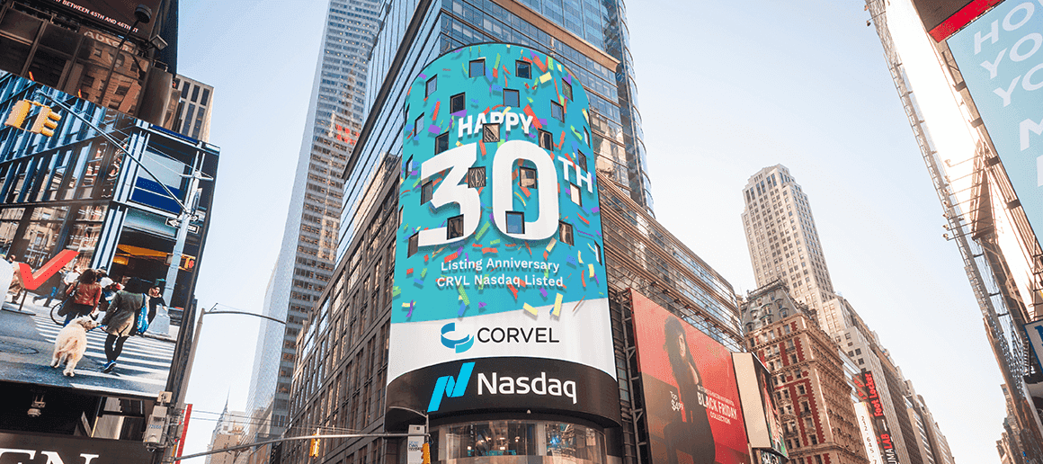 CorVel's 30th anniversary promo in Times Square